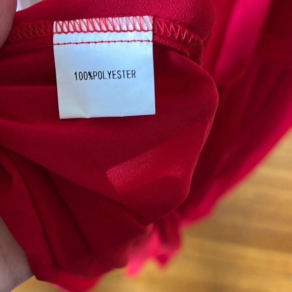 Petal & Pup GIA PLEATED HALTERNECK MAXI DRESS - RED Nwot Size Small - Picture 6 of 9